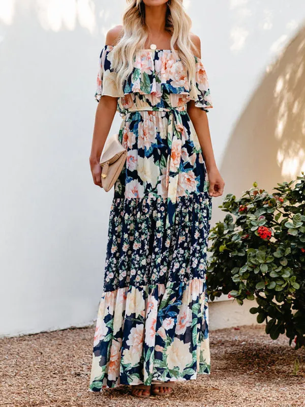 Dahlia Embroidered Floral Off-the-Shoulder Maxi Dress