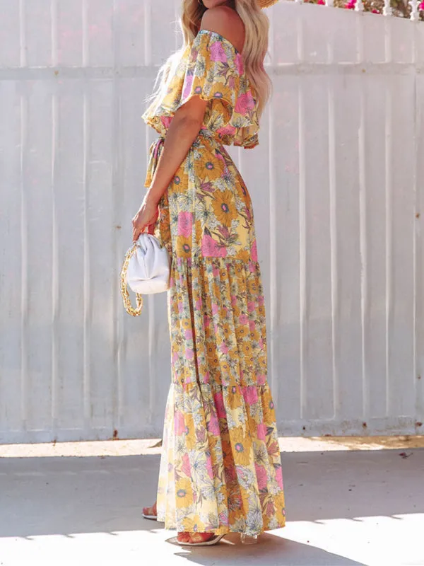 Dahlia Embroidered Floral Off-the-Shoulder Maxi Dress