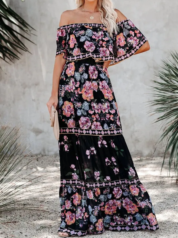 Dahlia Embroidered Floral Off-the-Shoulder Maxi Dress