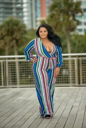 Danica - Plus Size Striped Jumpsuit