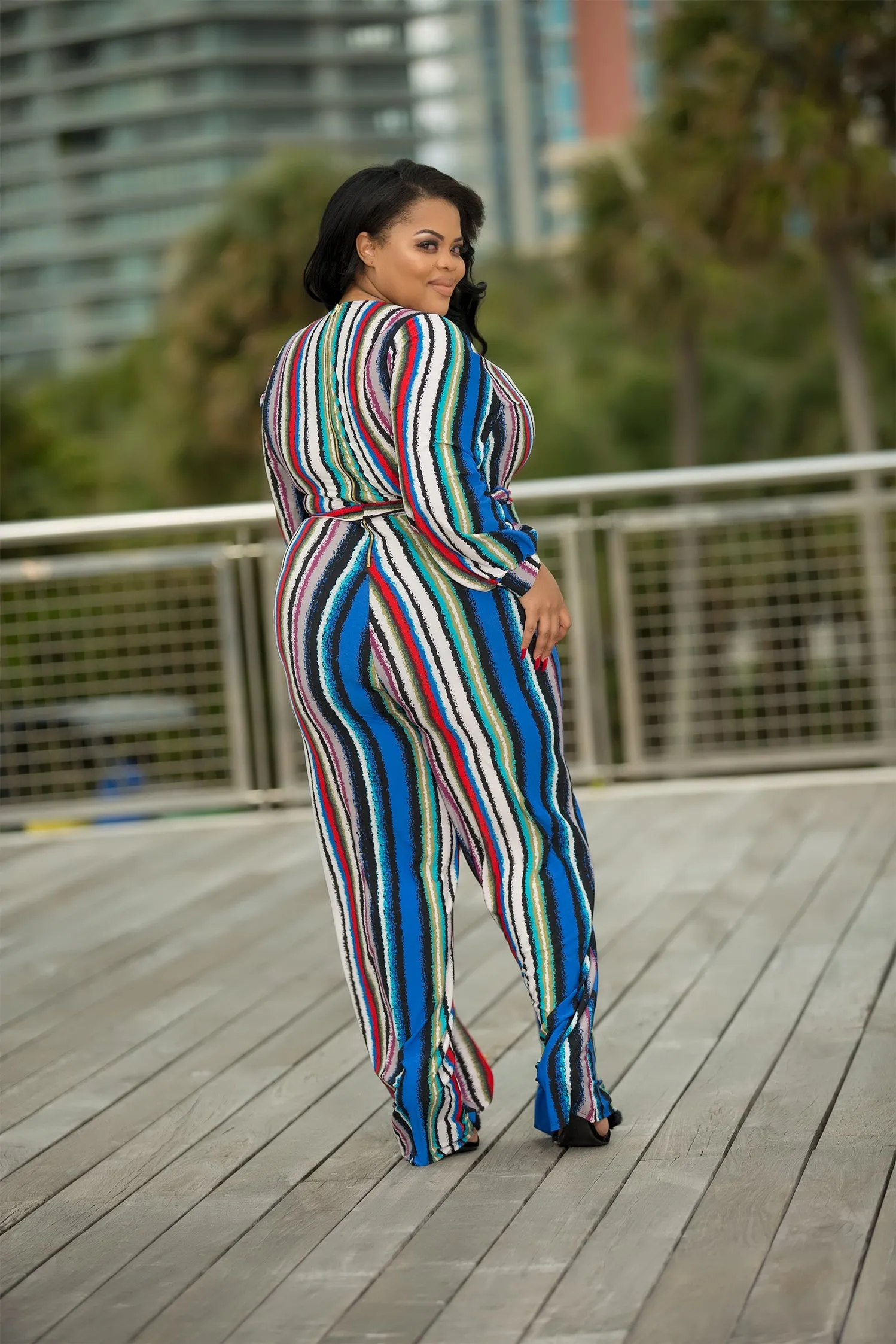 Danica - Plus Size Striped Jumpsuit