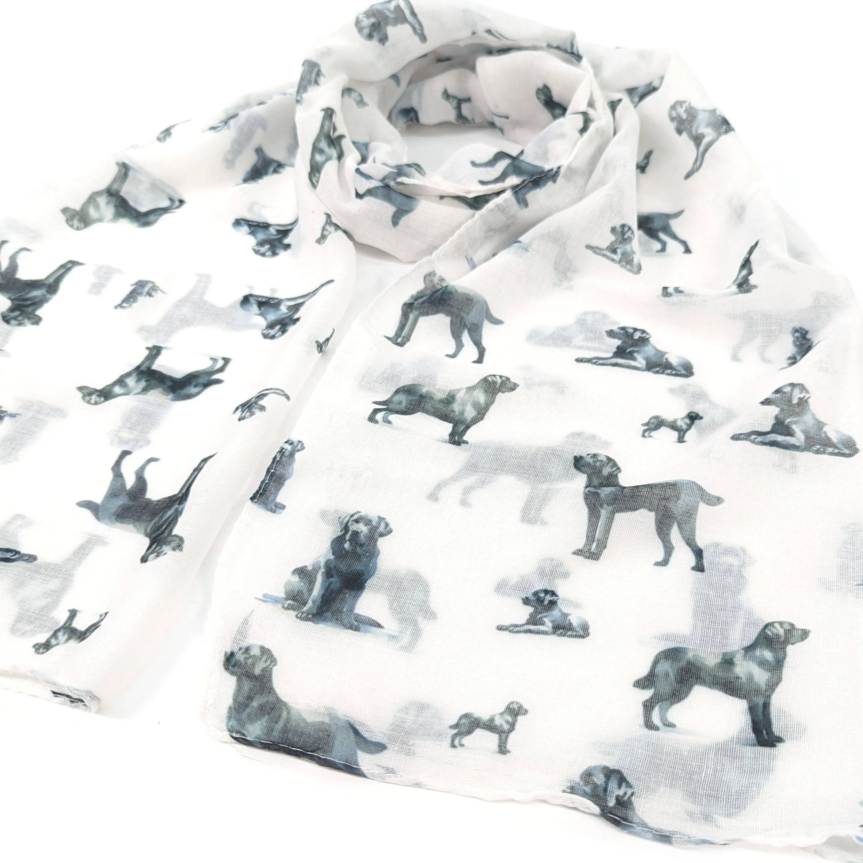 Dapper Dog Scarf - White - (50x180cm)