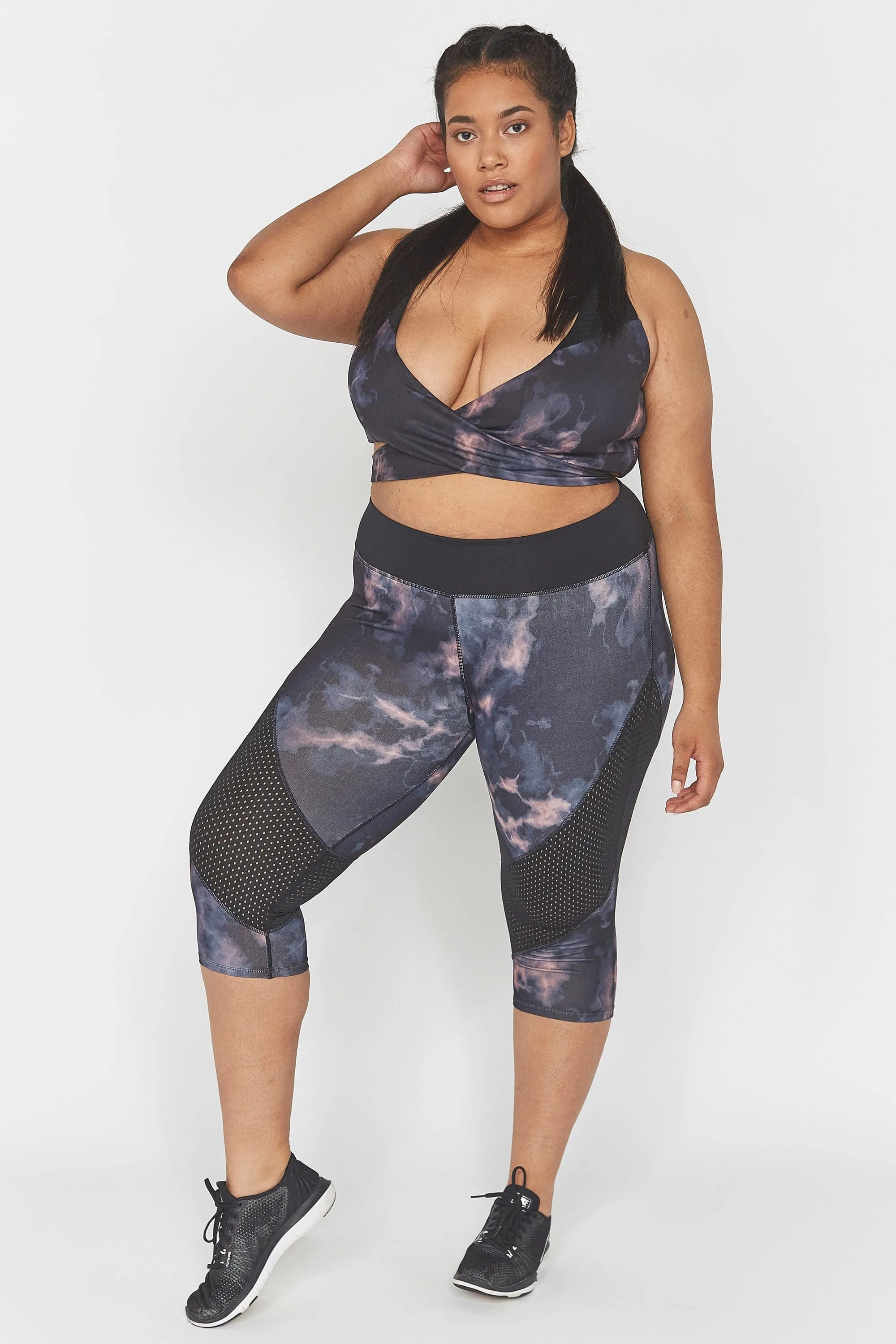 Dark Marble Cropped Curve Leggings