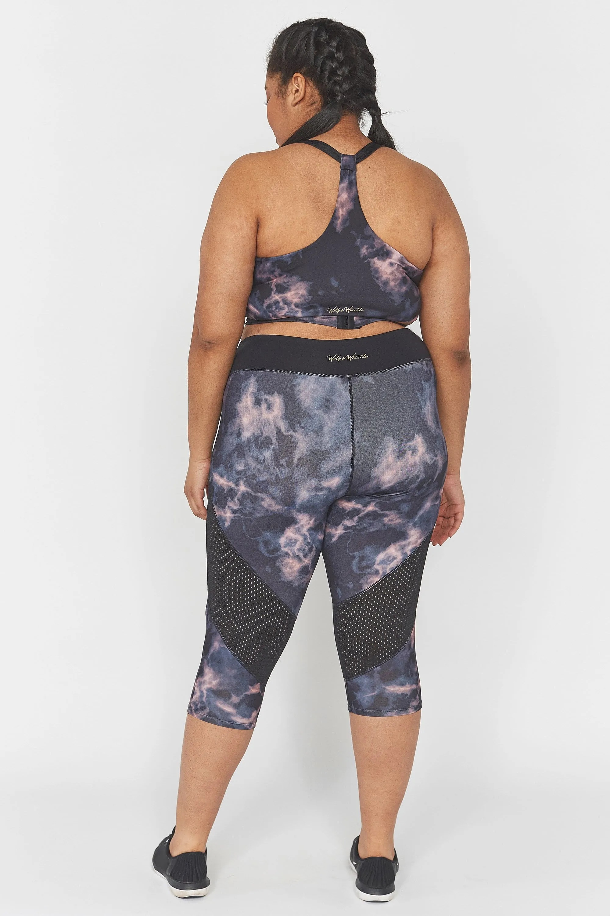 Dark Marble Cropped Curve Leggings