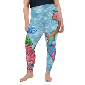 Darker Skin Mermaid Plus Size Leggings