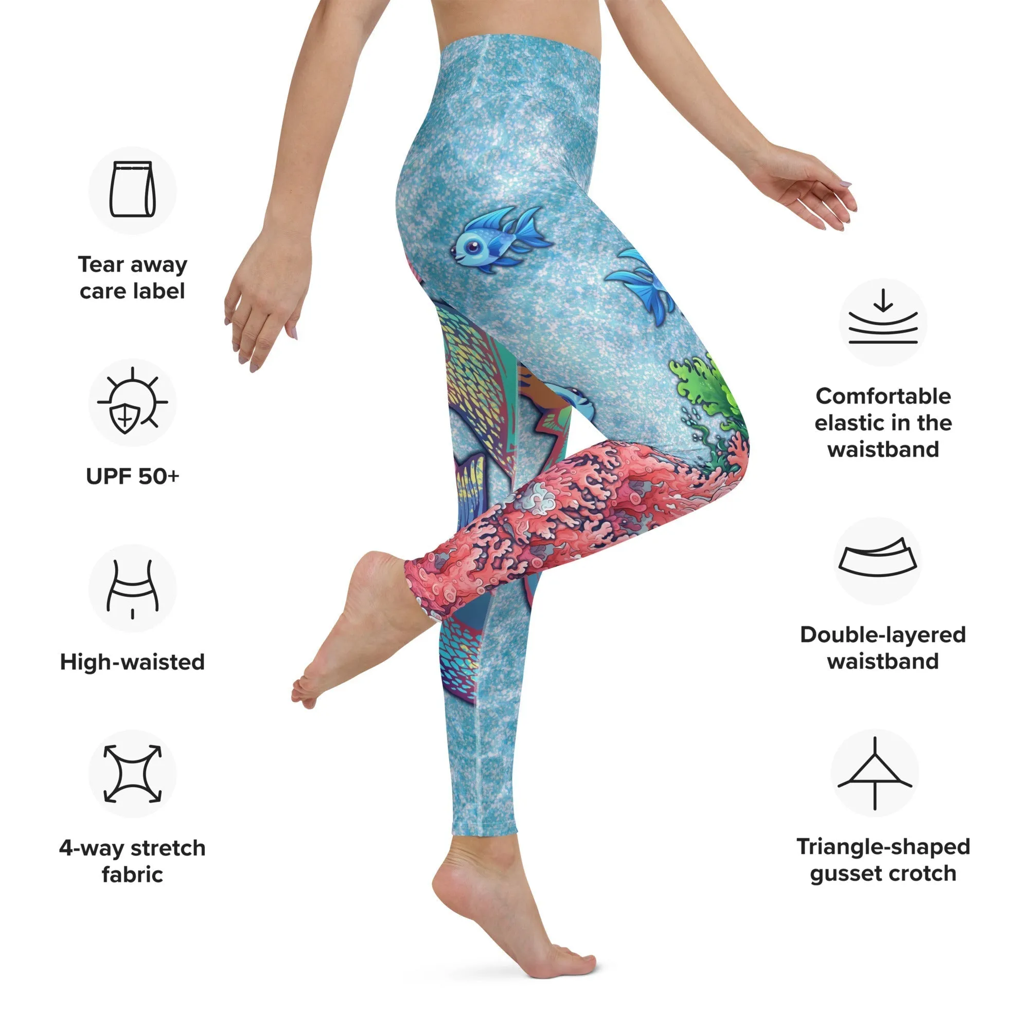 Darker Skin Mermaid Yoga Leggings