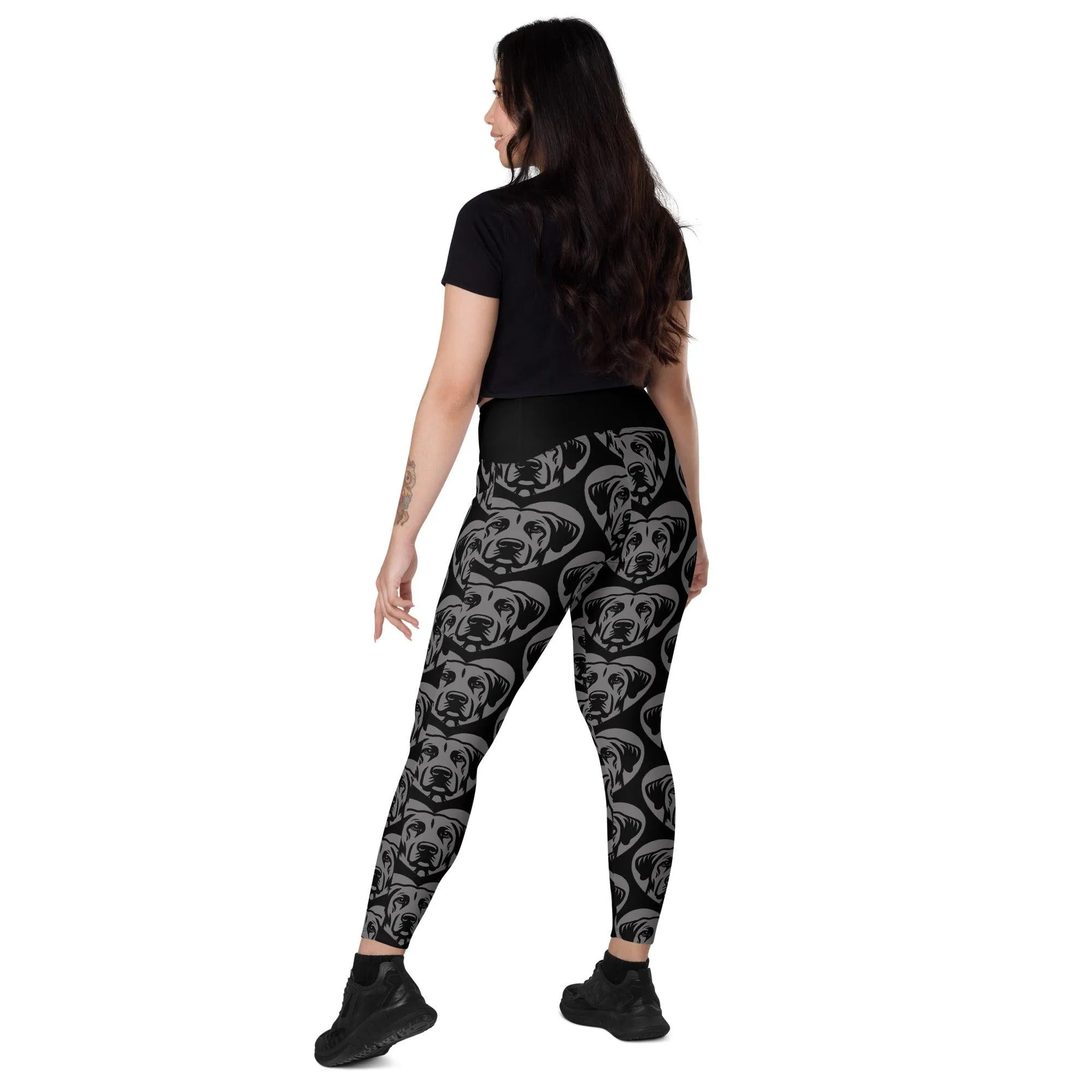 DOG BREED LEGGINGS with pockets - ANATOLIAN SHEPHERD - HERTTAHOUND - grey