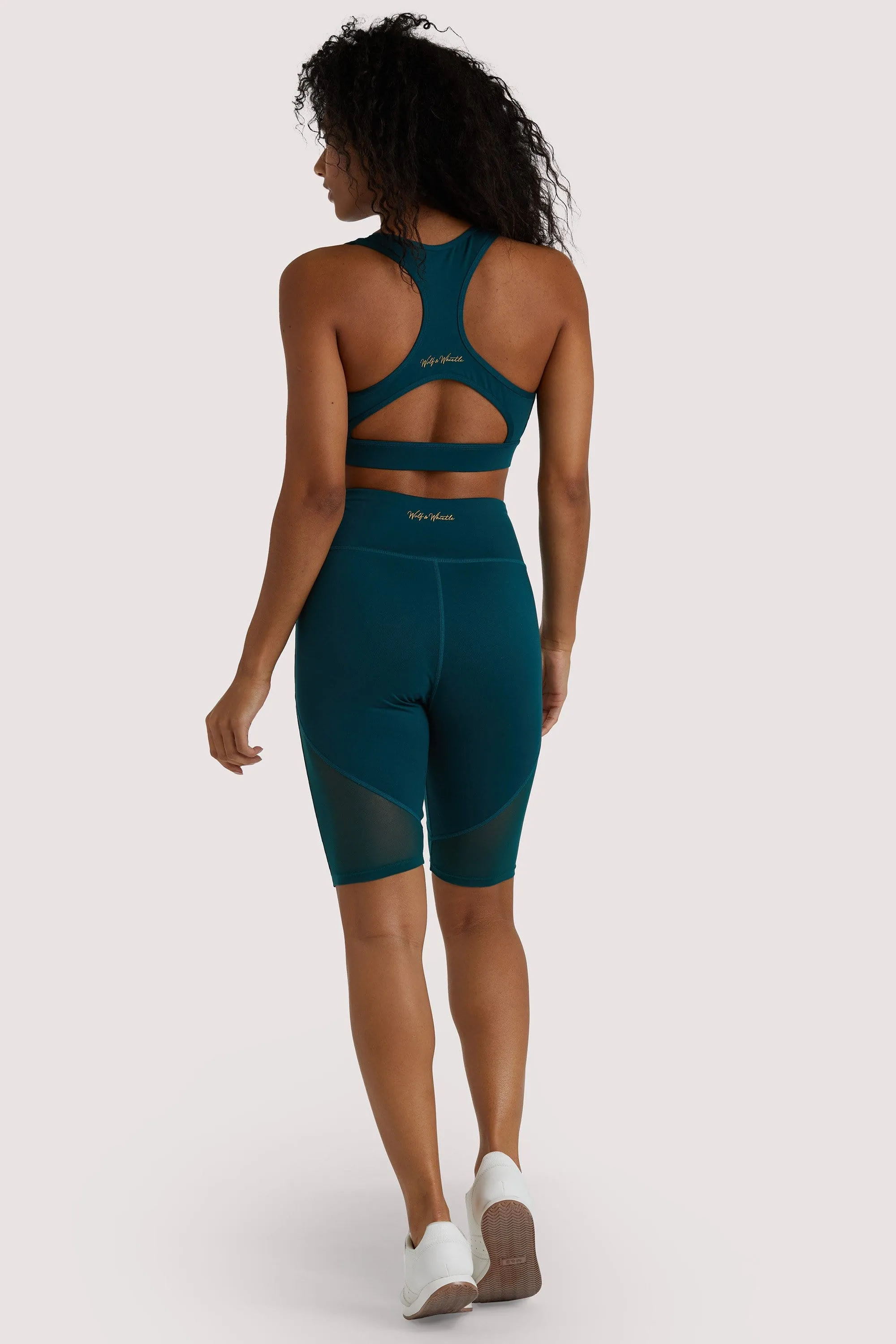 Eco Teal Mesh Panel Shorts