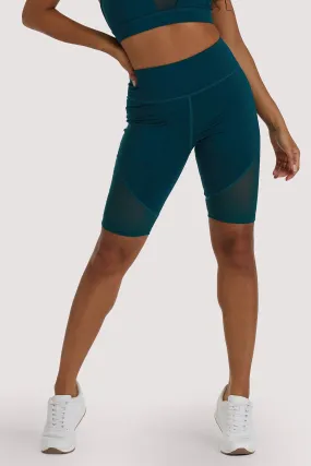 Eco Teal Mesh Panel Shorts