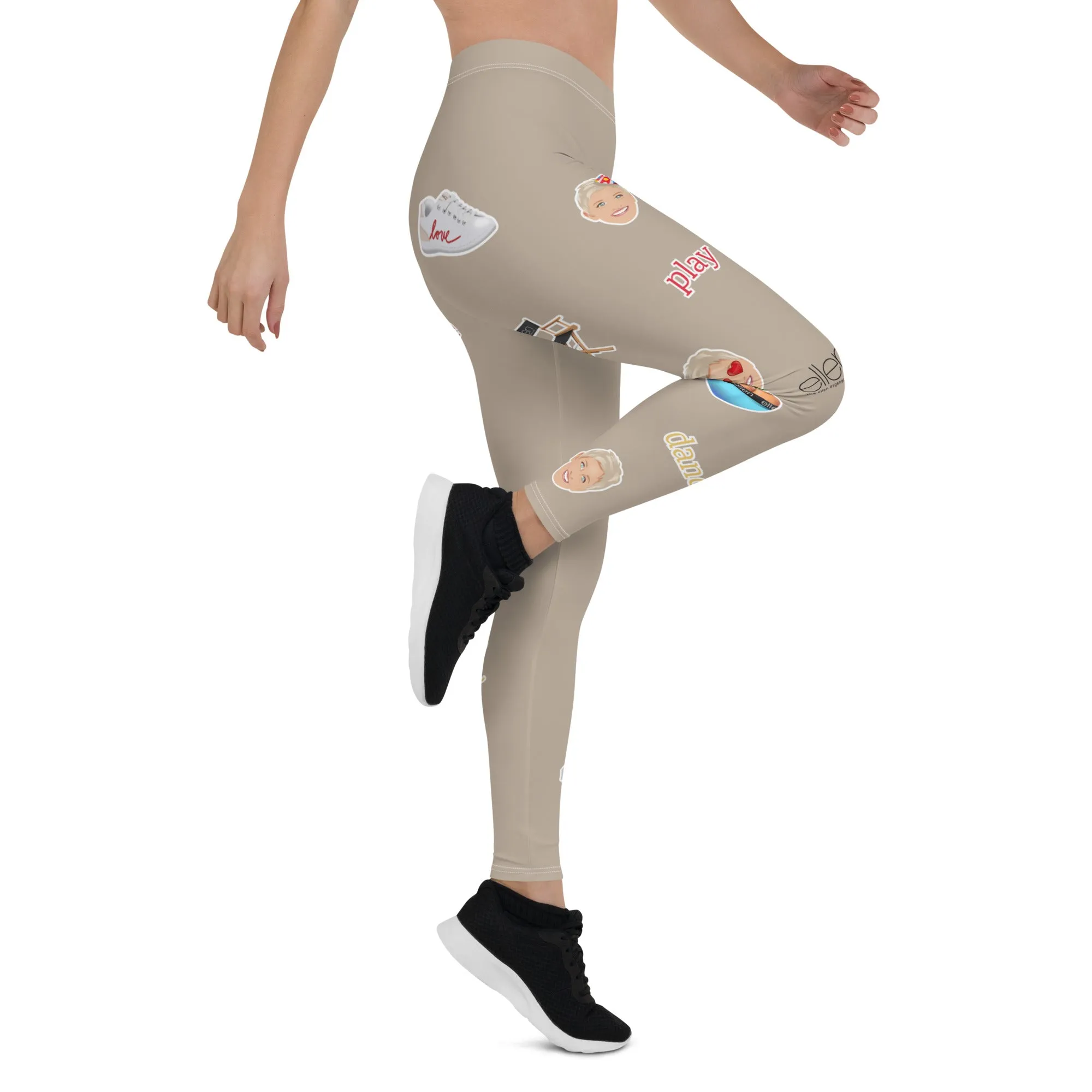 Ellen Emoji Leggings-Cream