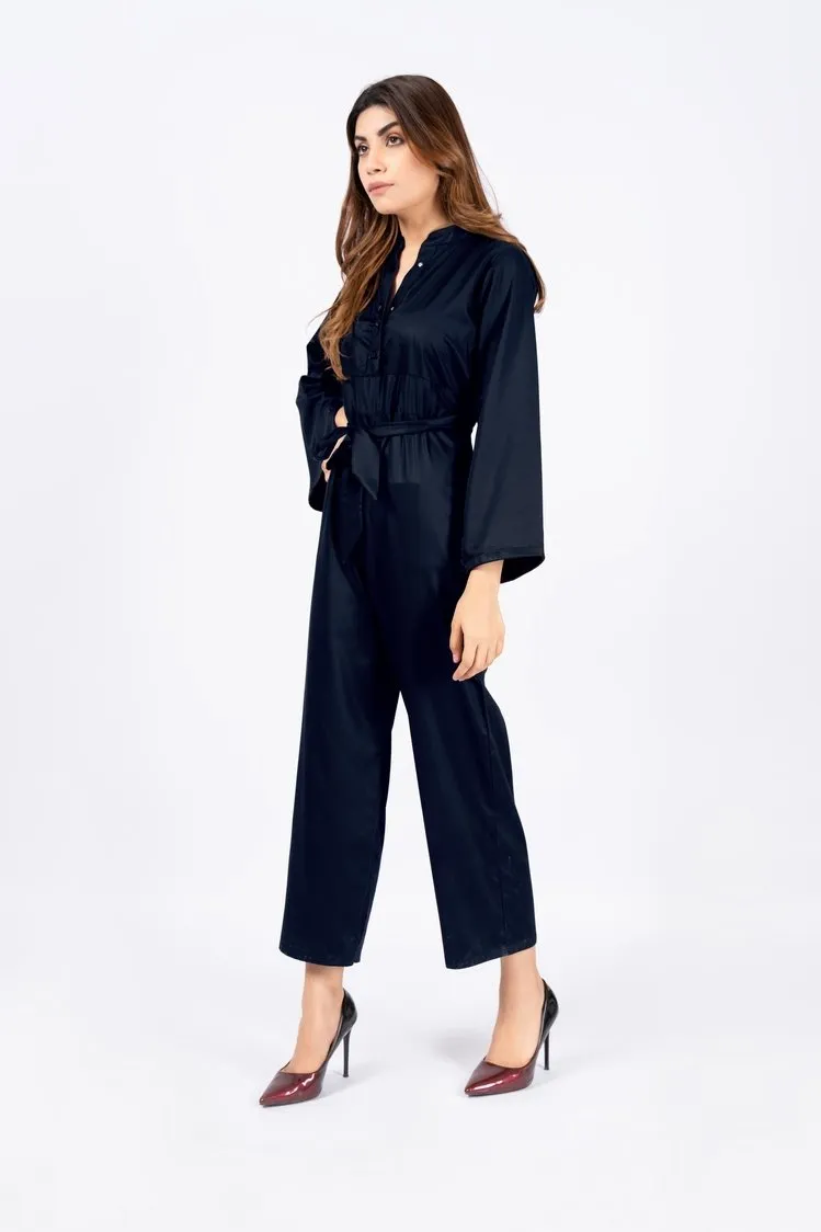 Ellena - Blue Belted Jumpsuit