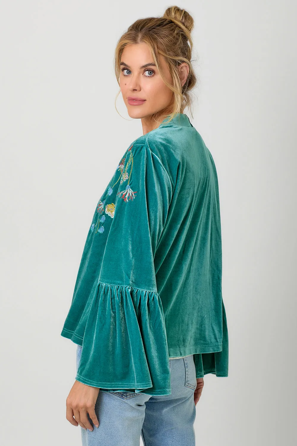 Embroidery Velvet Kimono