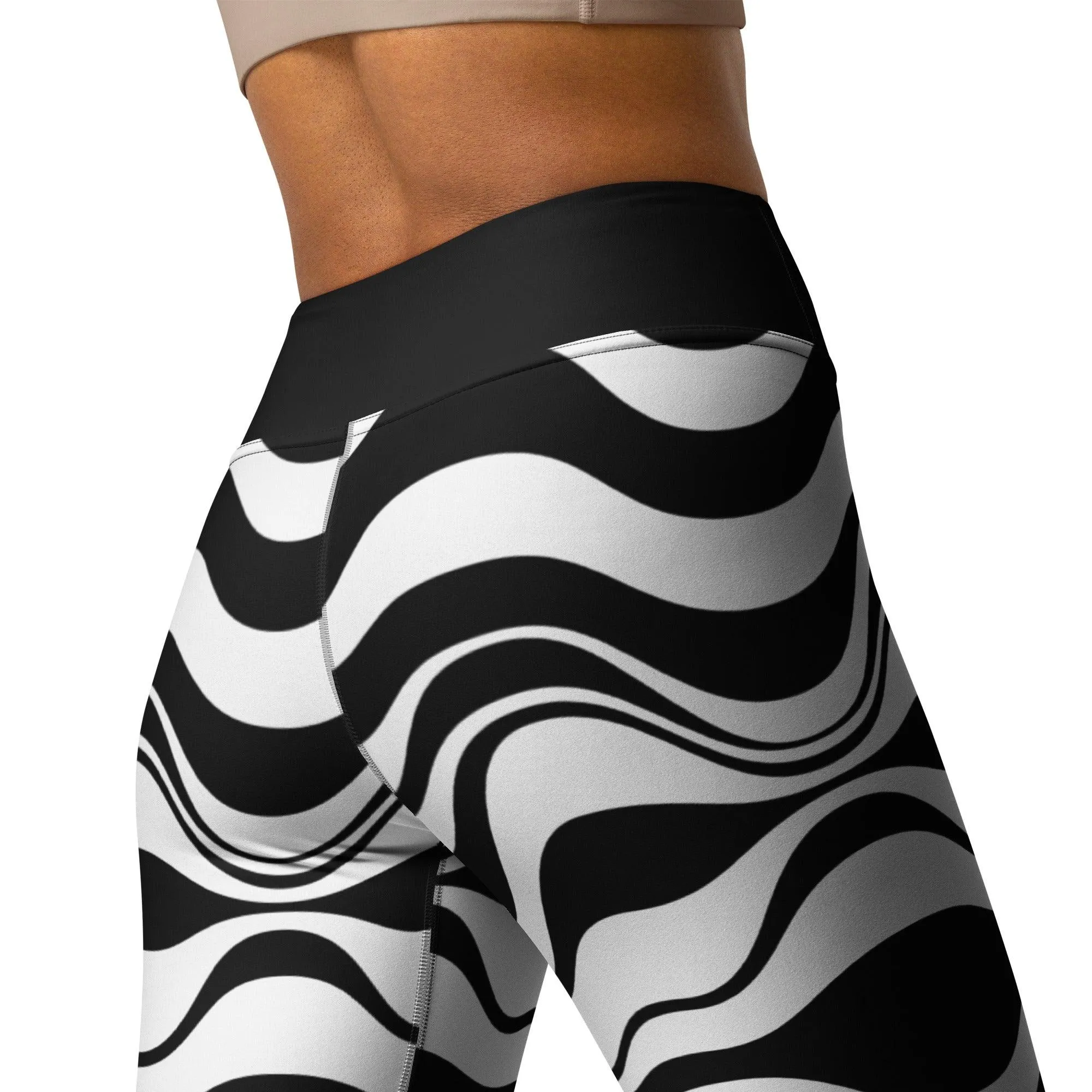 ENERGY WAVES black -2- Yoga Leggings