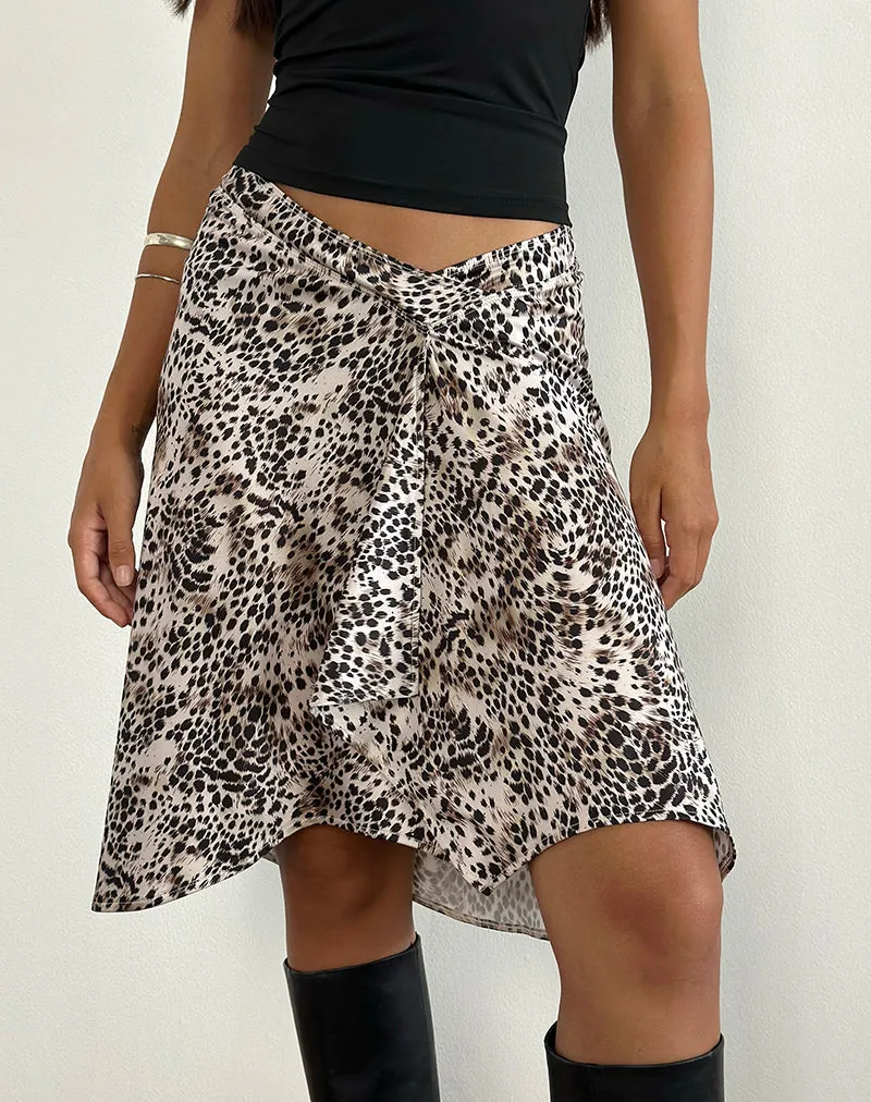 Esmeray Midi Skirt in Wild Leopard Print