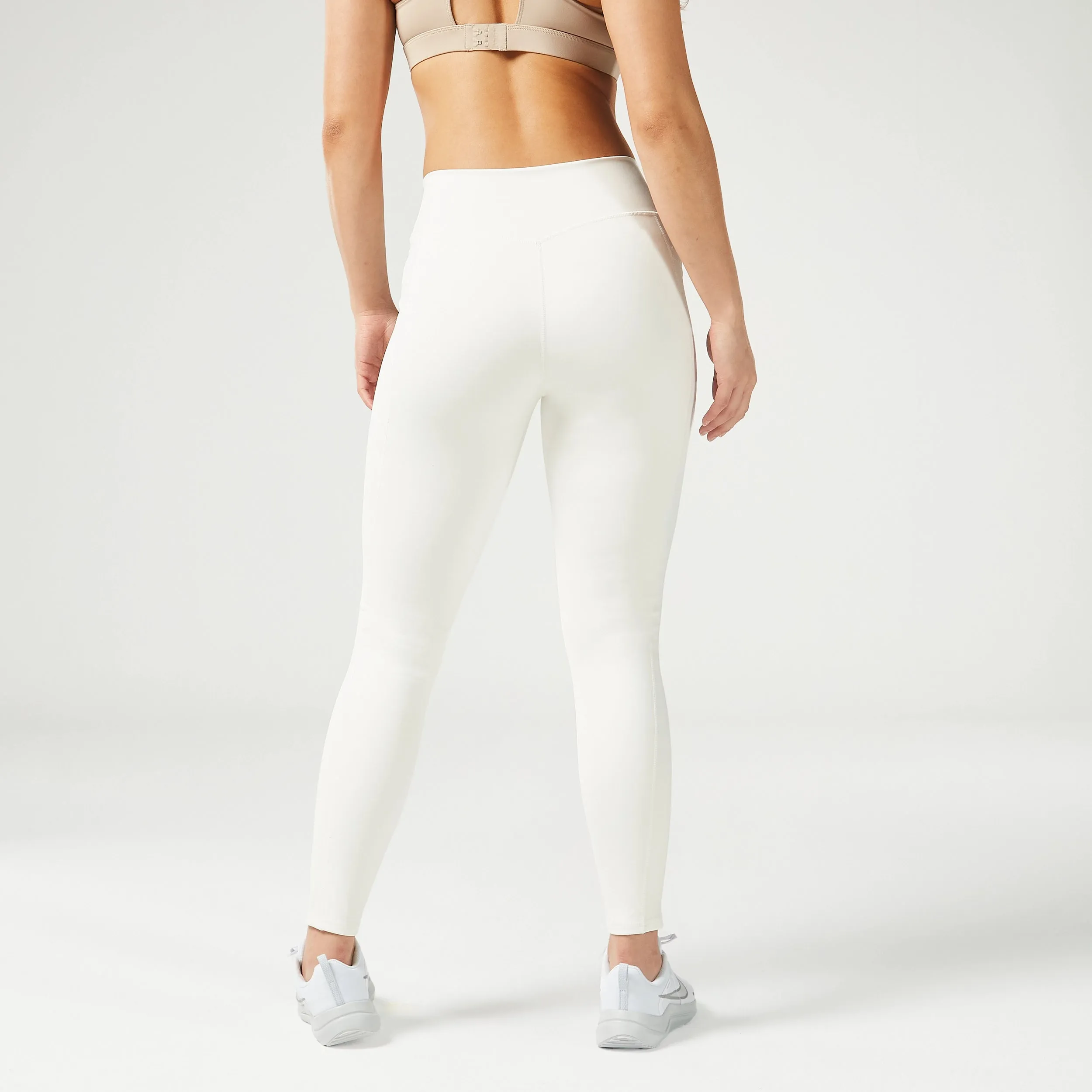 Essential Mid-Rise Double Layered Leggings 27" - Pearl White