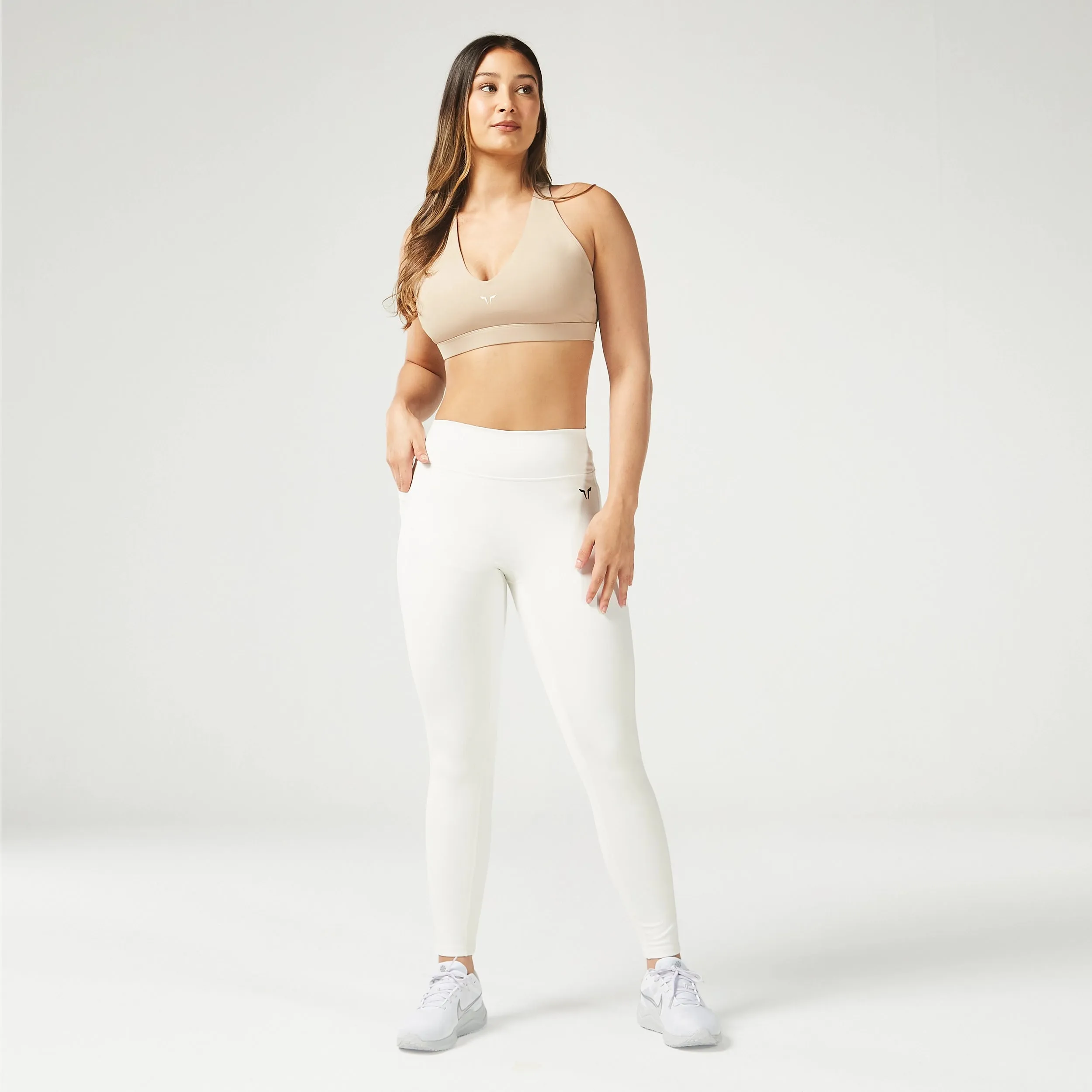 Essential Mid-Rise Double Layered Leggings 27" - Pearl White