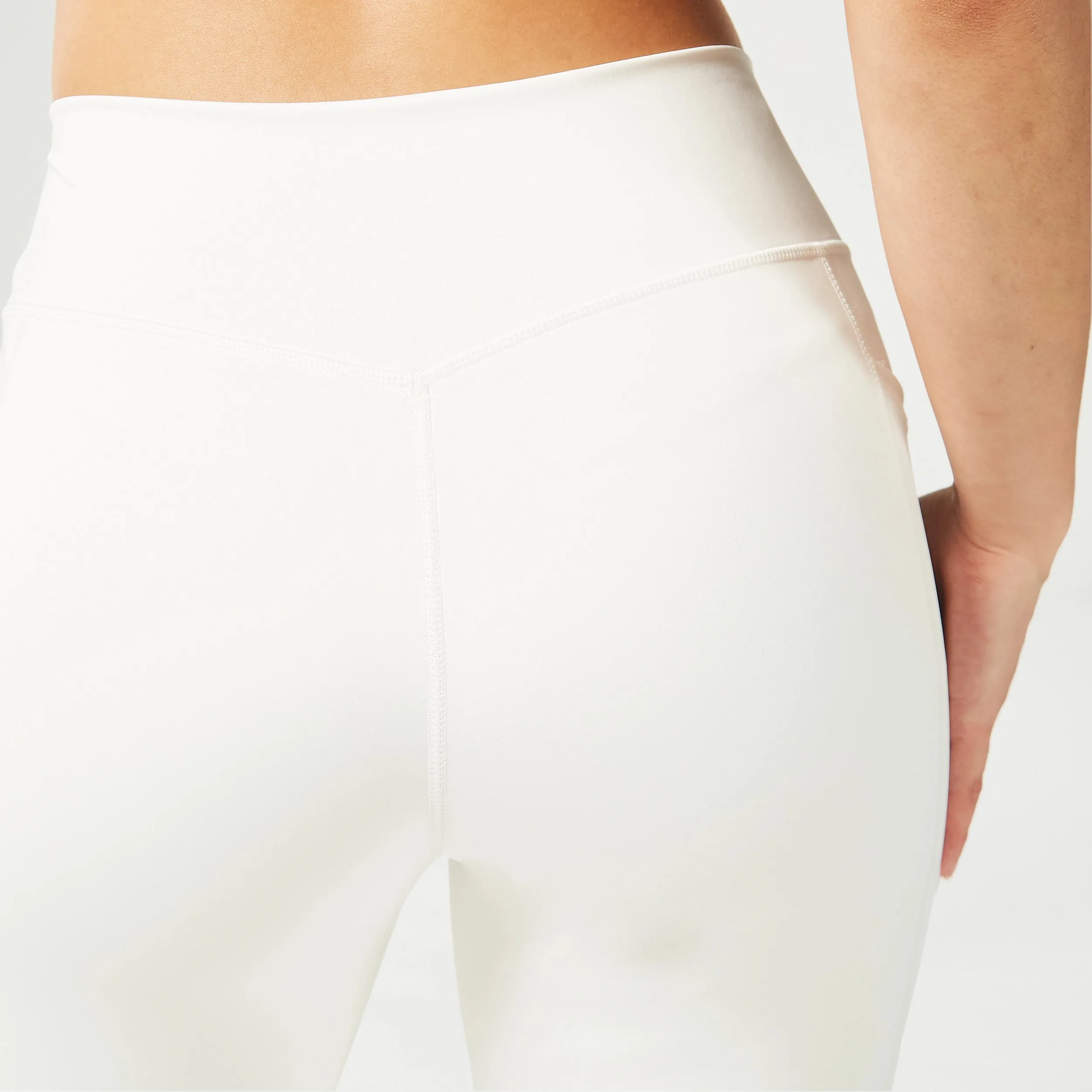 Essential Mid-Rise Double Layered Leggings 27" - Pearl White