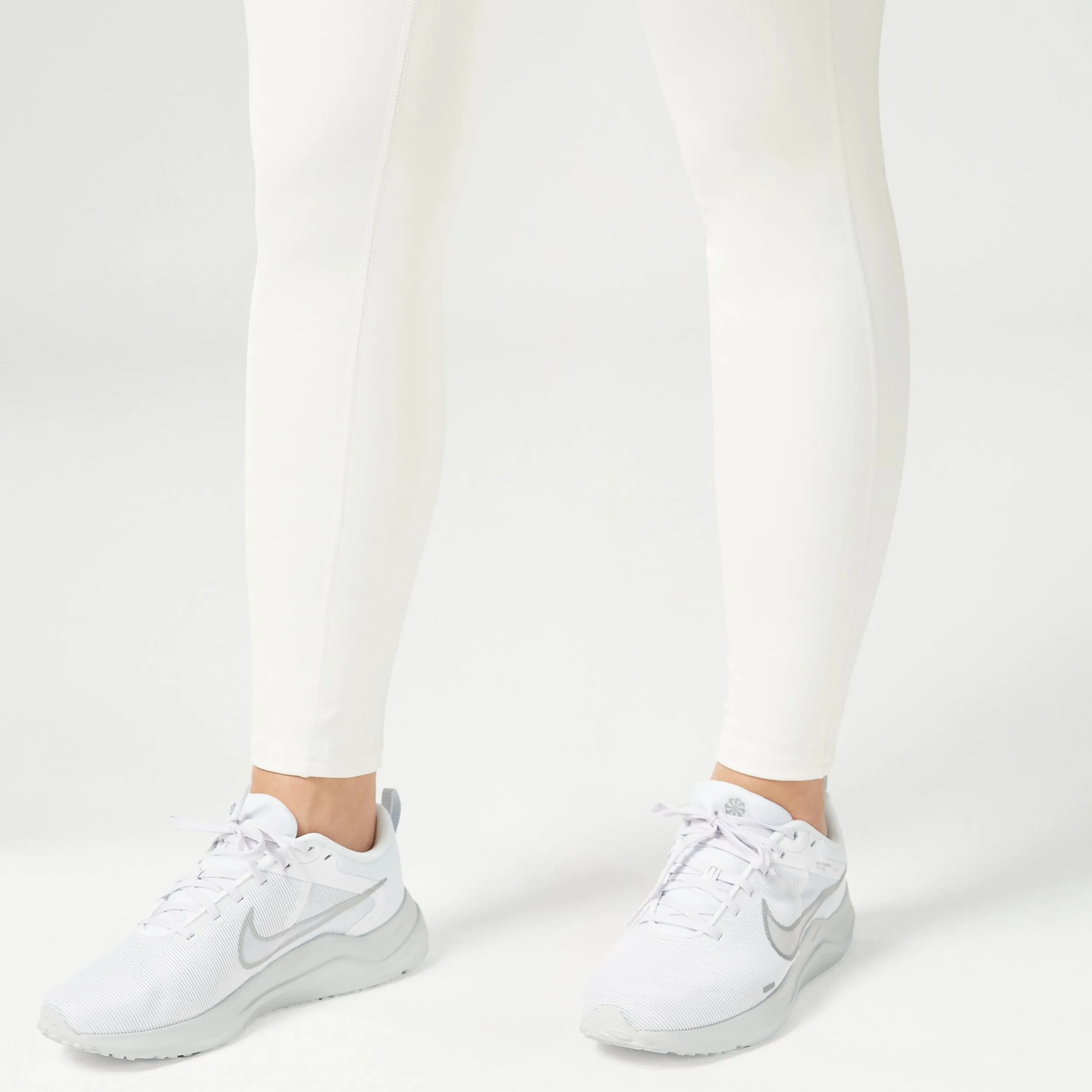 Essential Mid-Rise Double Layered Leggings 27" - Pearl White