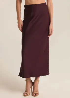 Europa Poly Sheen Skirt - Berry Wine