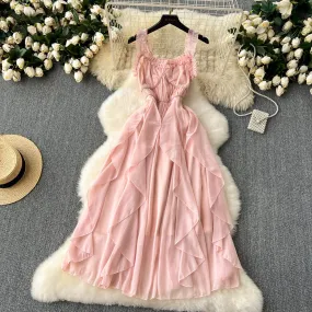 Fairy Beaded Pink Ruffled Dress