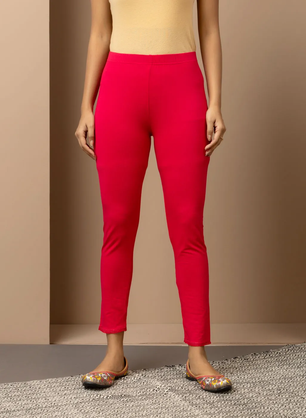 Farah Fuchsia Viscose Lycra Leggings for Women