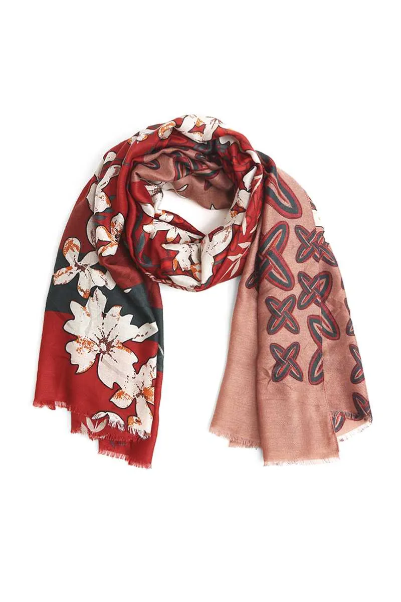 Fashion Flower Print Skinny Scarf