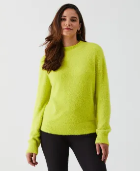 Faux Hair Mock Neck Sweater