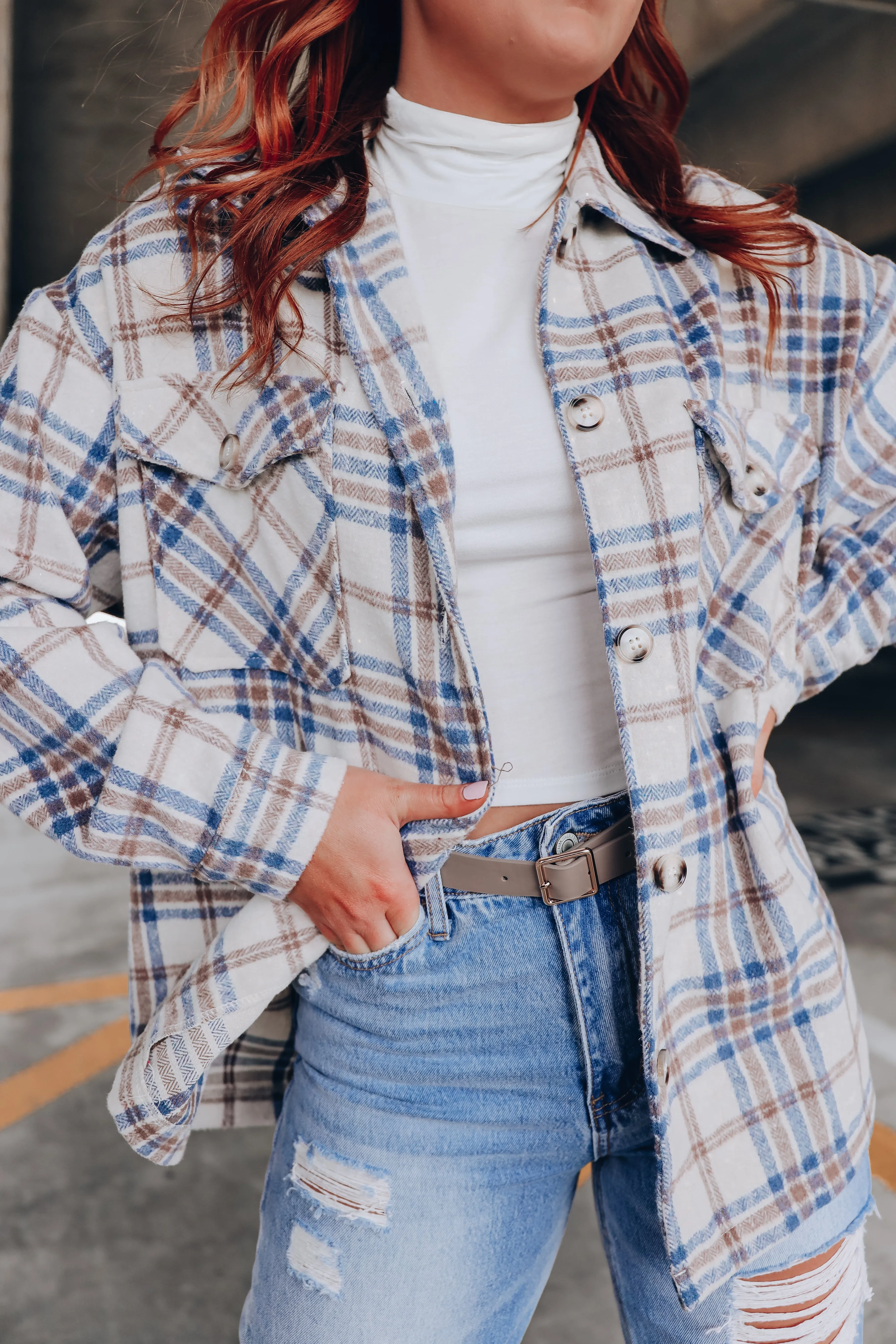 Fireside Oversized Plaid Flannel - Blue