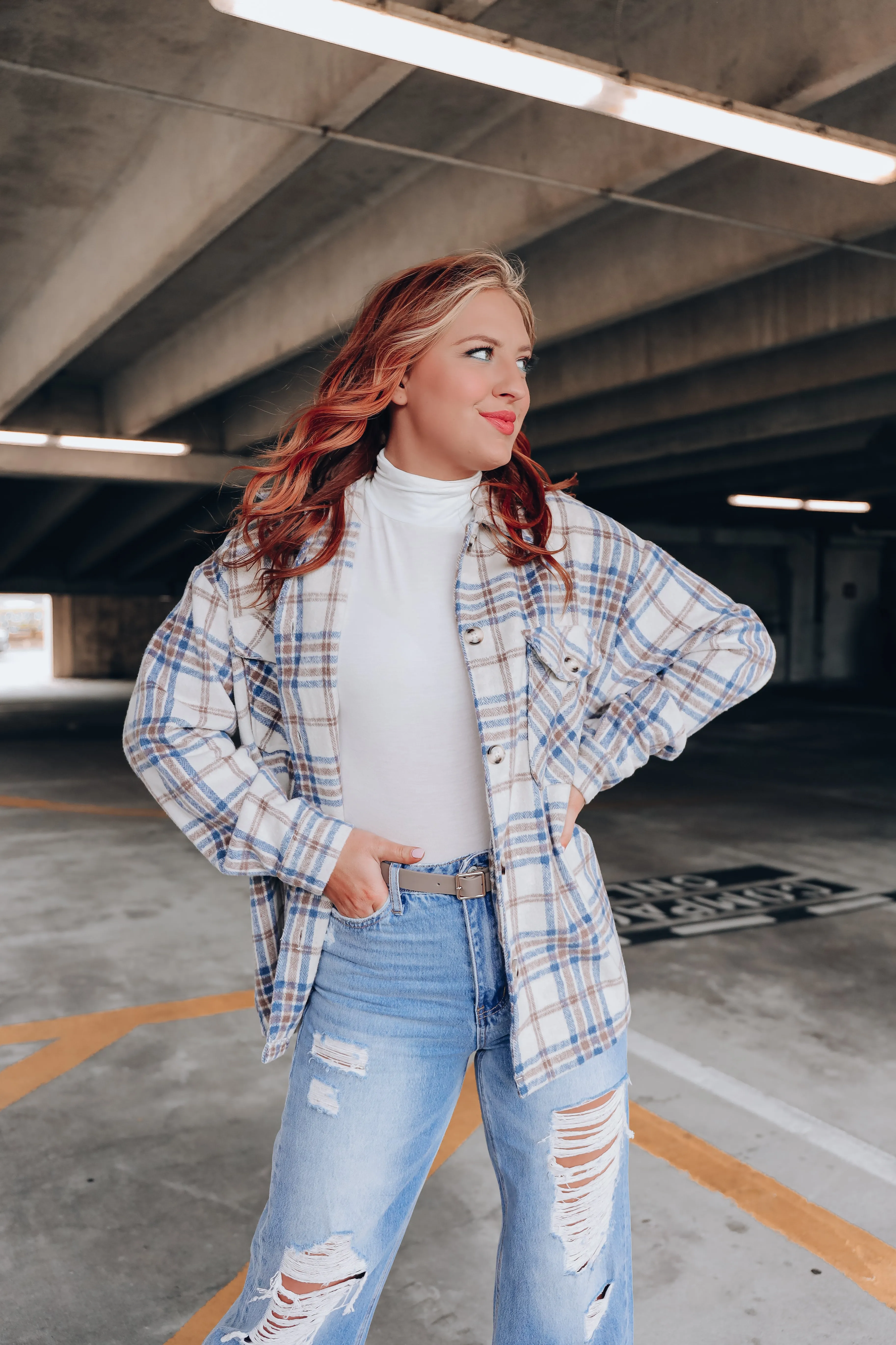 Fireside Oversized Plaid Flannel - Blue