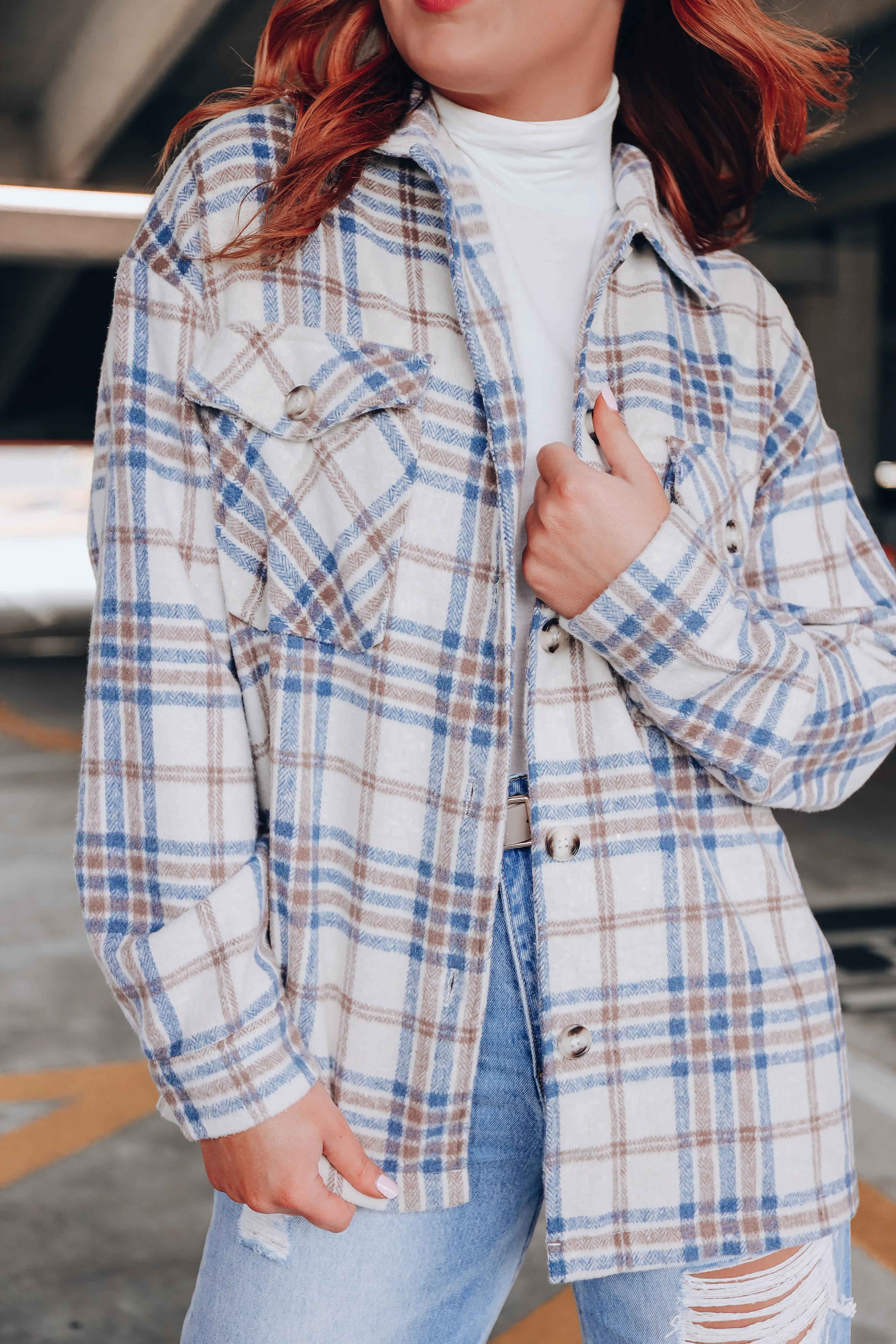 Fireside Oversized Plaid Flannel - Blue