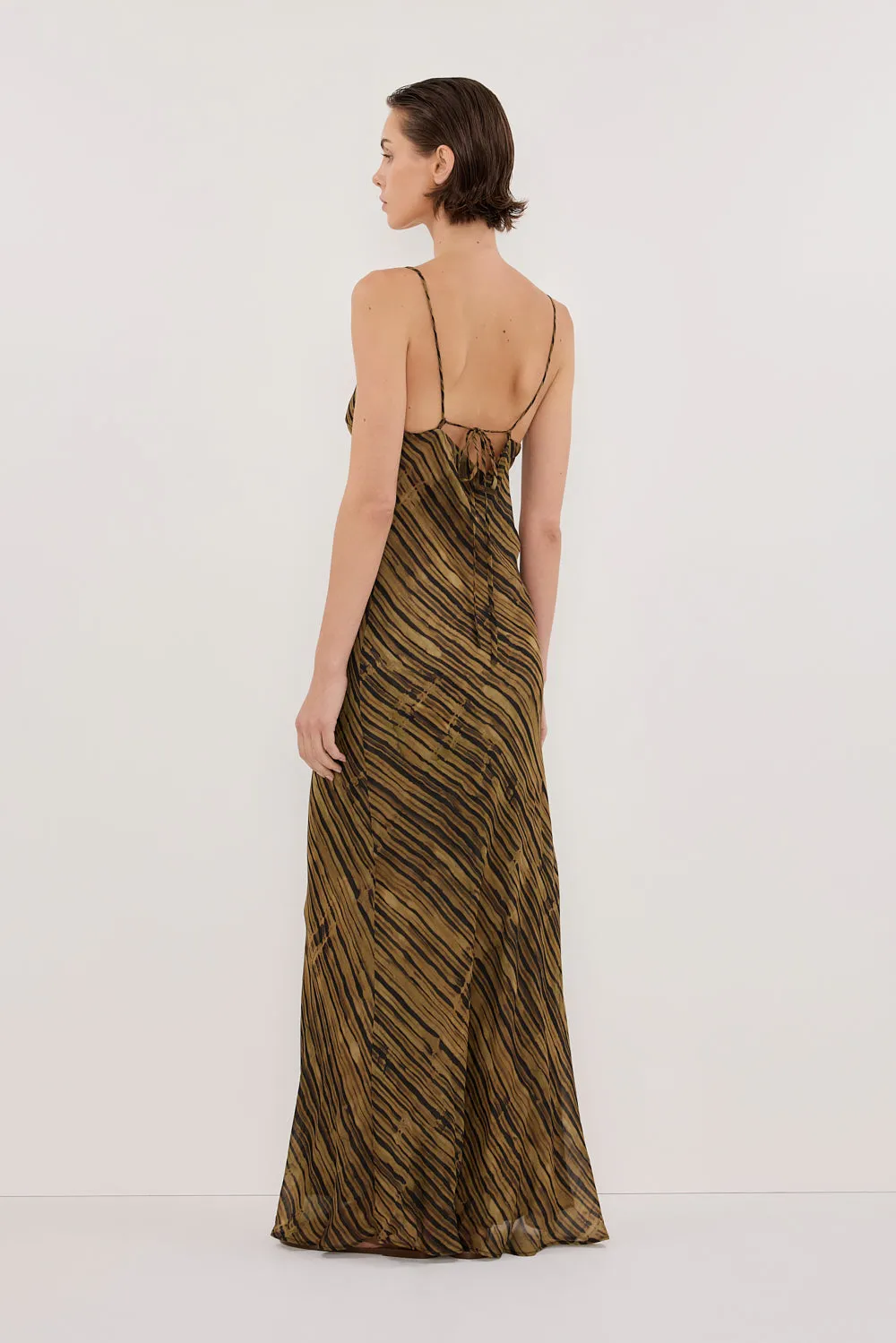 FLEUR DARK CHOC SLIP MIDI DRESS