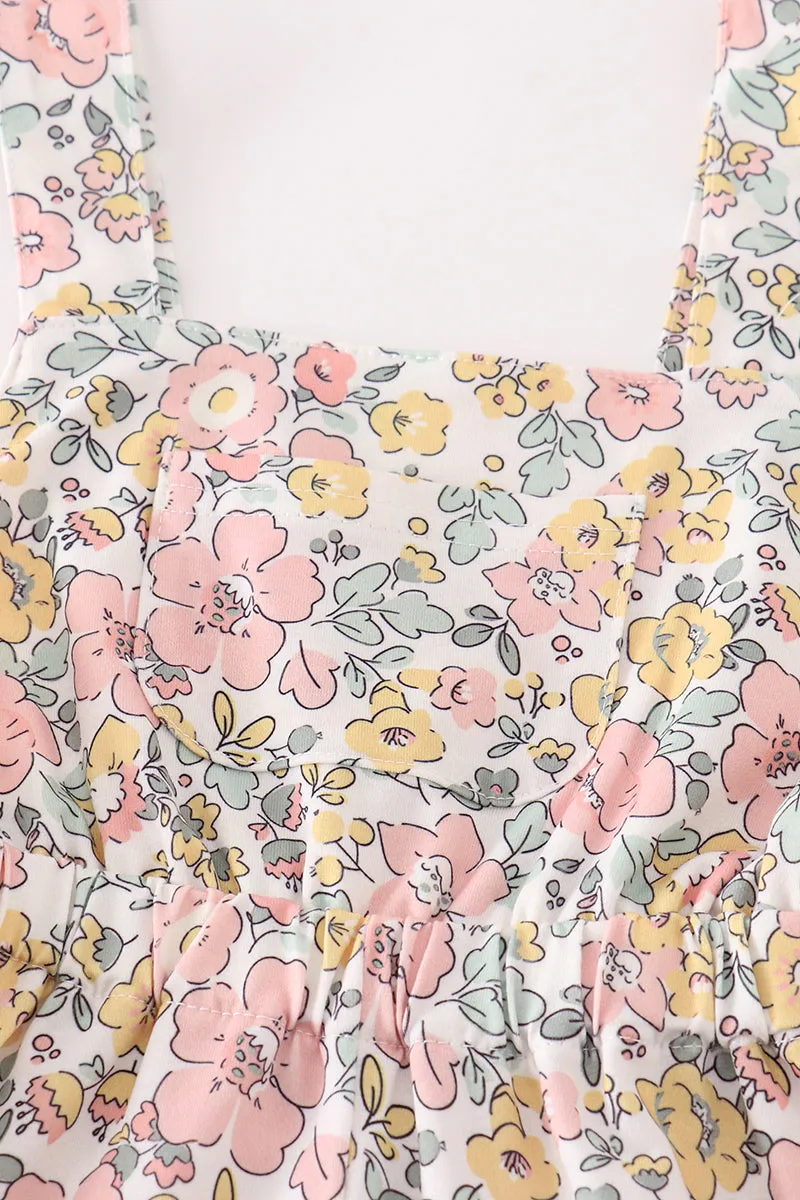 Floral print girl jumpsuit