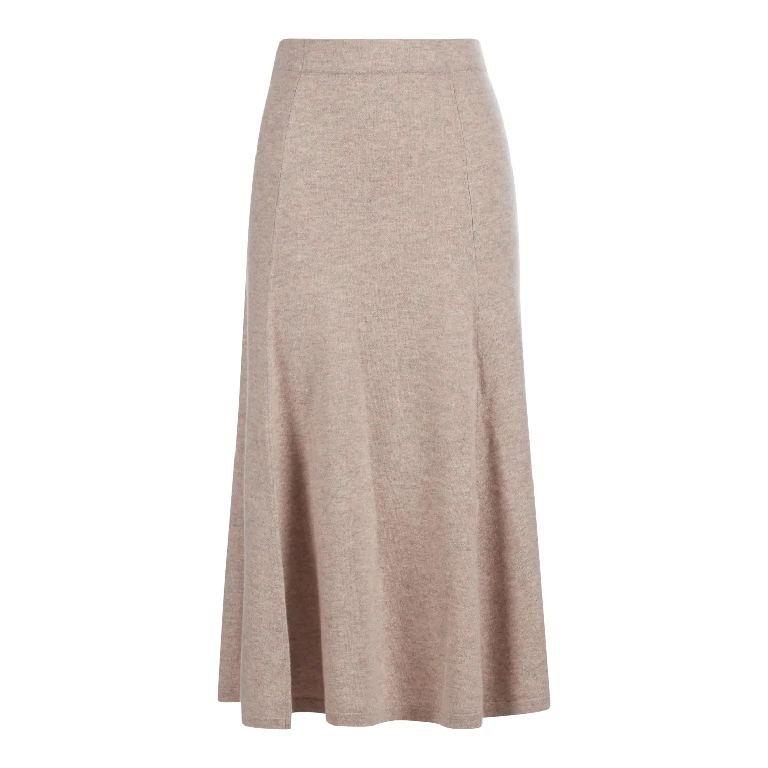 Fluted Cashmere Skirt - Multibeige