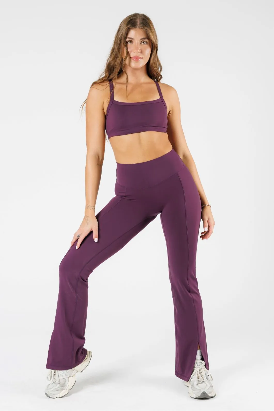 FormLux Front Slit Sculptseam® Plus Flare Legging 32" Wildberry