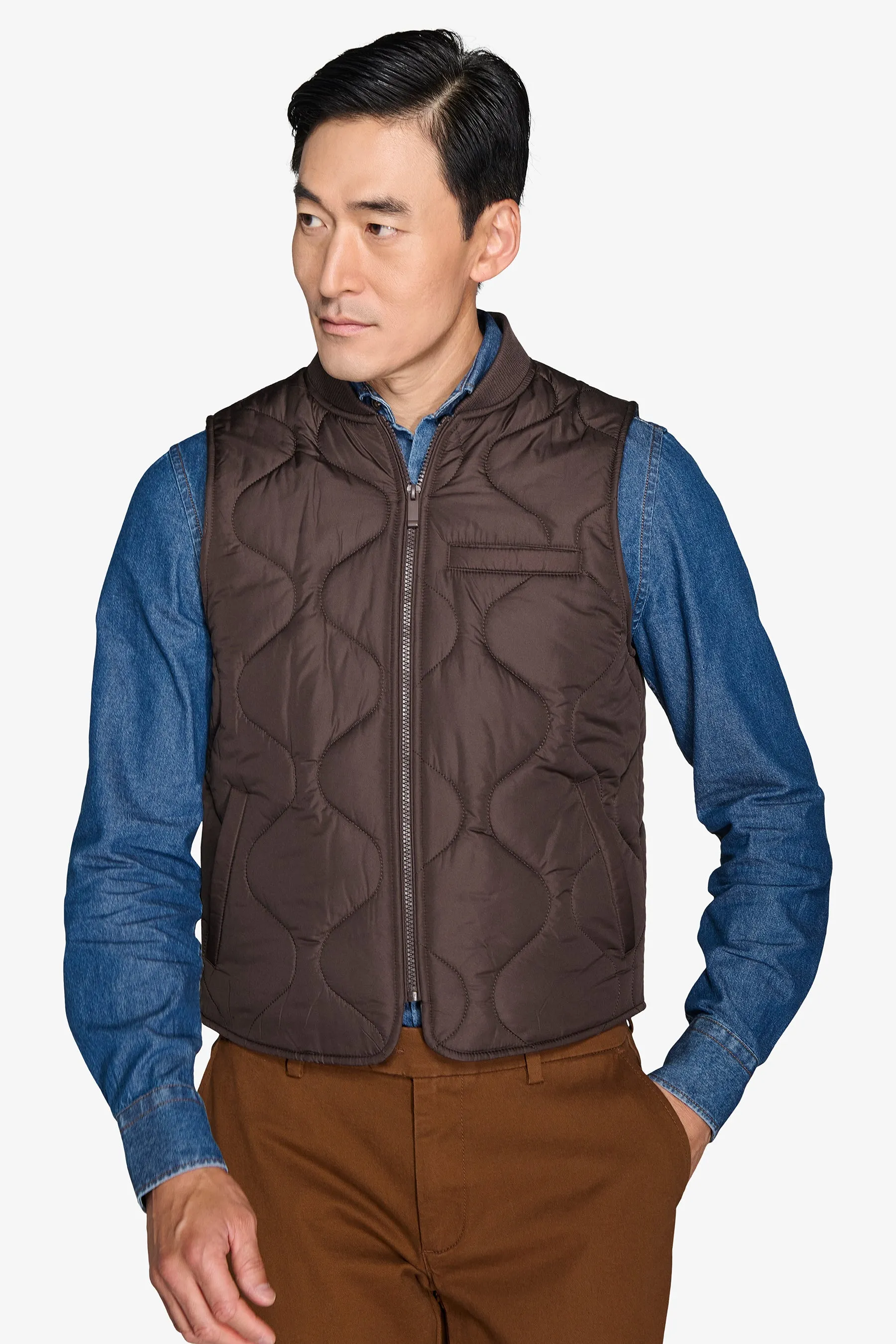 Gilet trapuntato moro