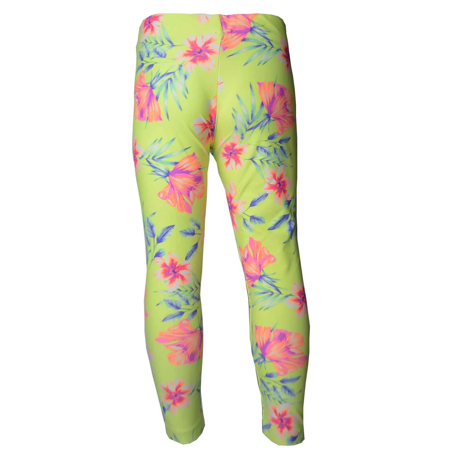 Girls Sports Leggings | Beautiful Yellow Hibiscus Print | Ankle-length | Activewear | Age 3 – 12 Years | Broggs®