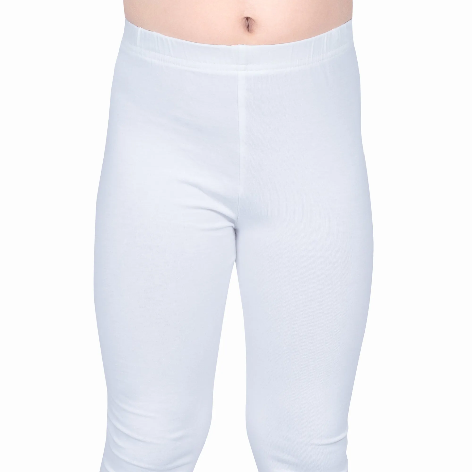 Girls White Regular Legging