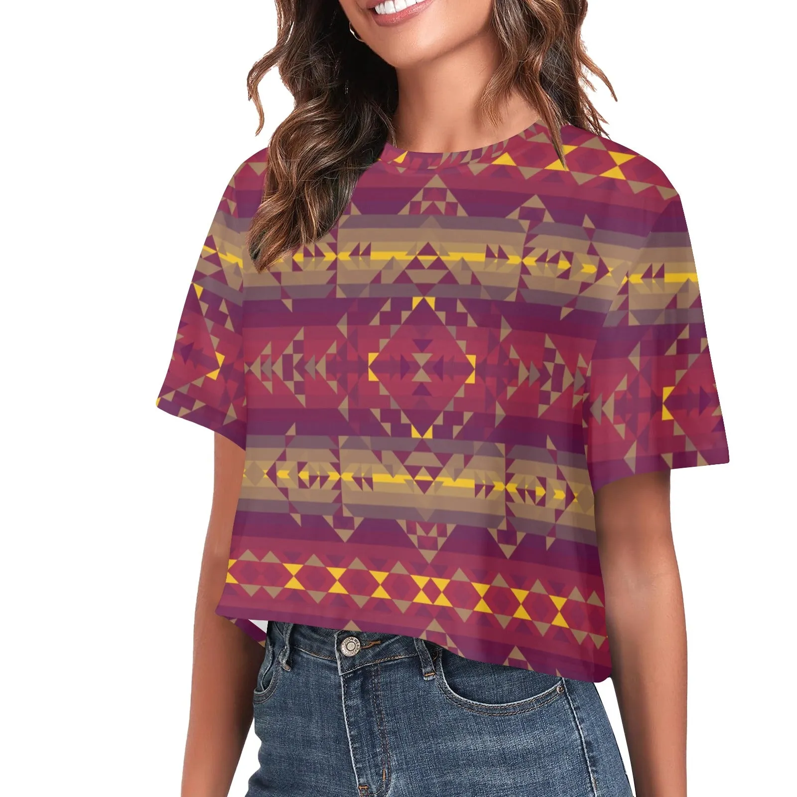 Gold Wool Women's Cropped T-shirt