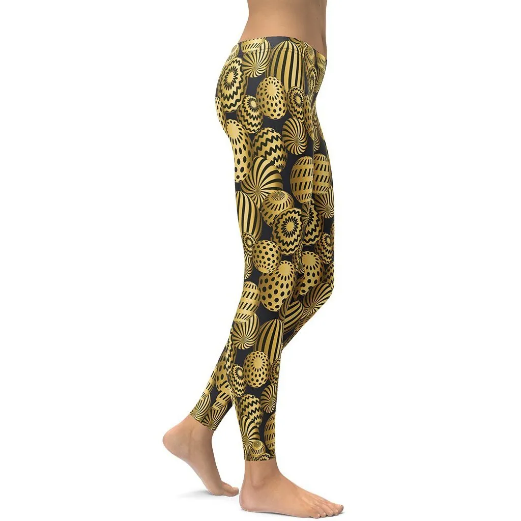 Golden Easter Eggs Leggings