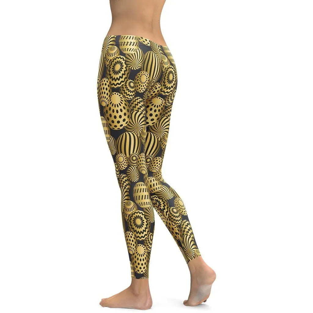 Golden Easter Eggs Leggings