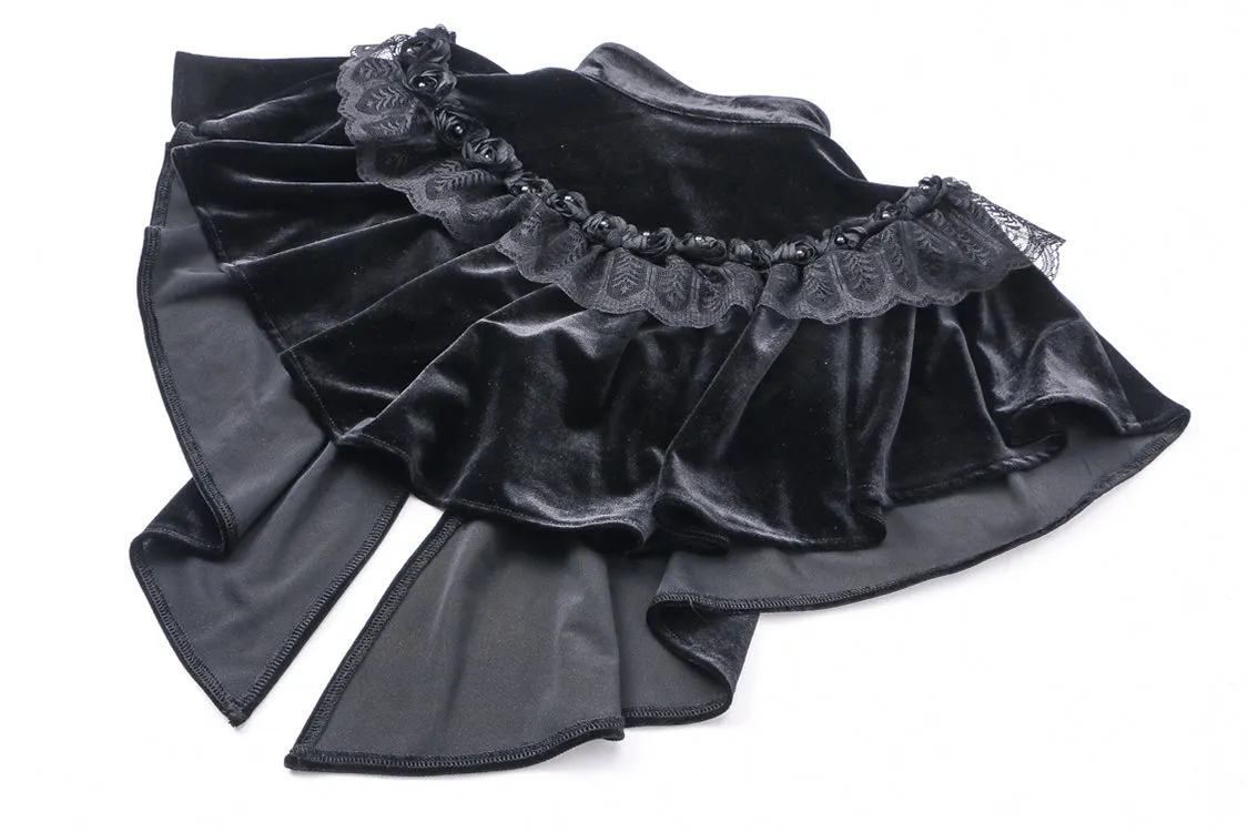 Gothic Black cape hearted shaped capelet BW043