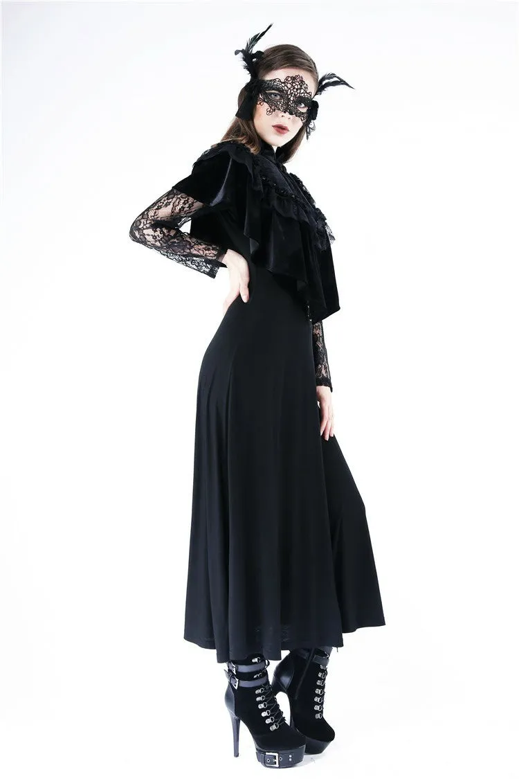 Gothic Black cape hearted shaped capelet BW043