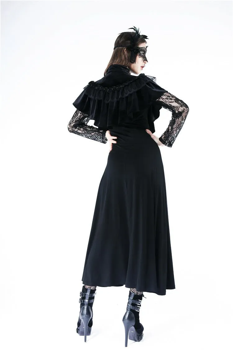 Gothic Black cape hearted shaped capelet BW043