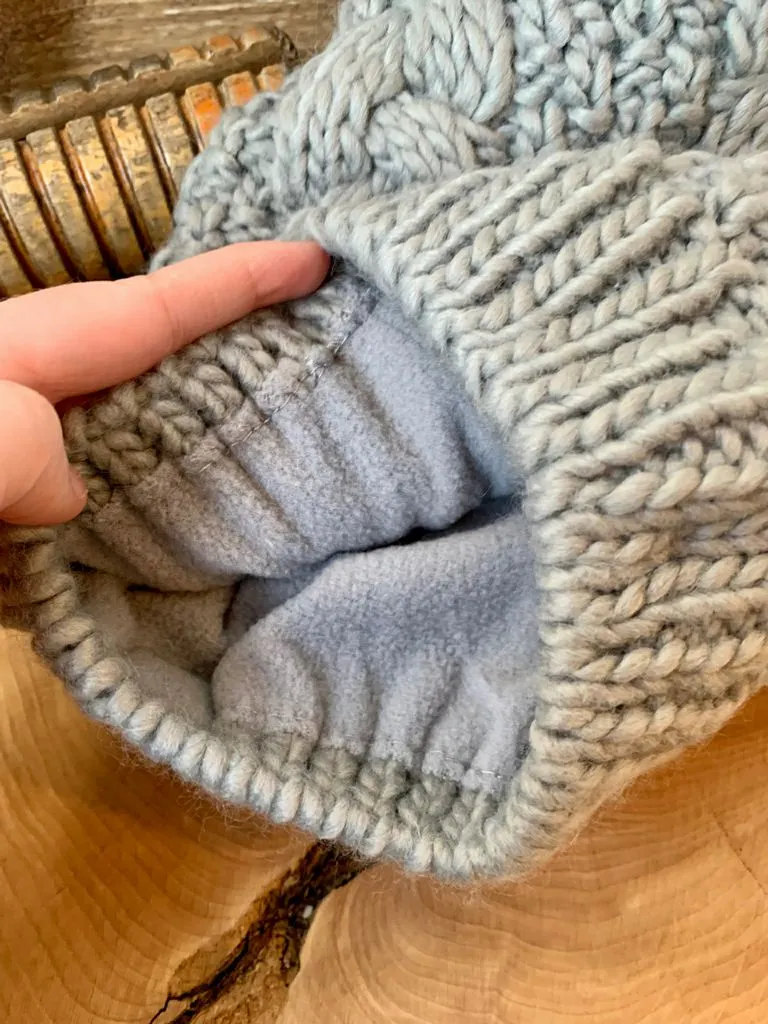 Gray Cable Knit Winter Hat