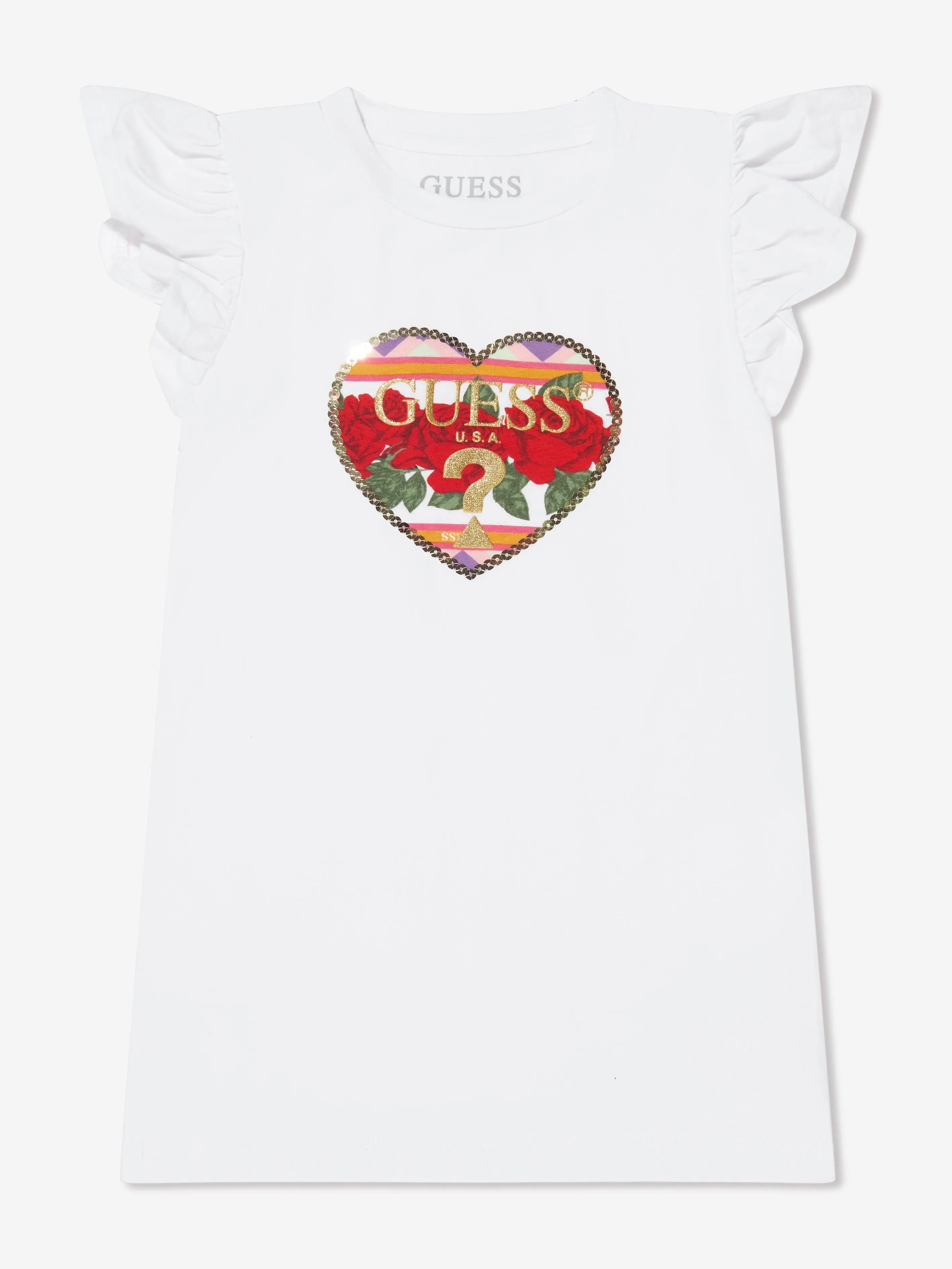 Guess Girls T-Shirt And Leggings Set in White