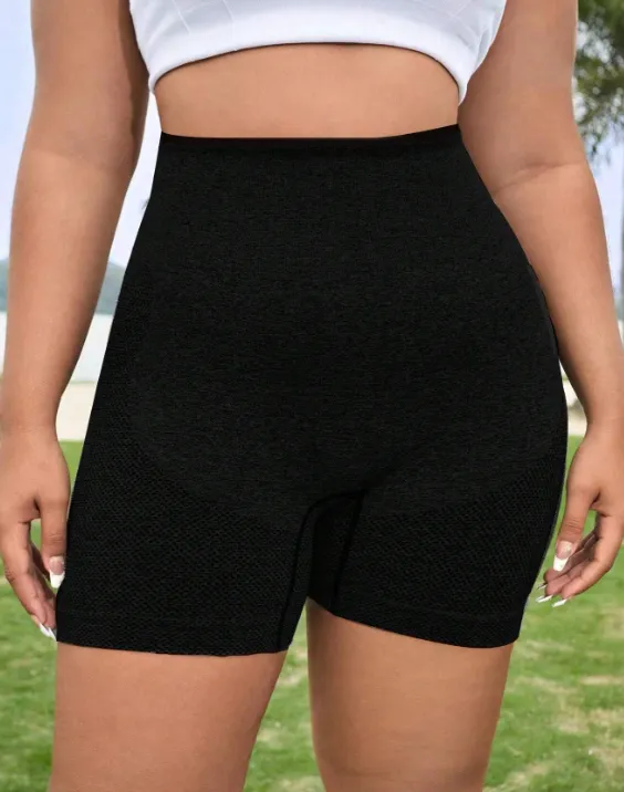 Gym Bunny Black Scrunch Bum Gym Shorts - Plus