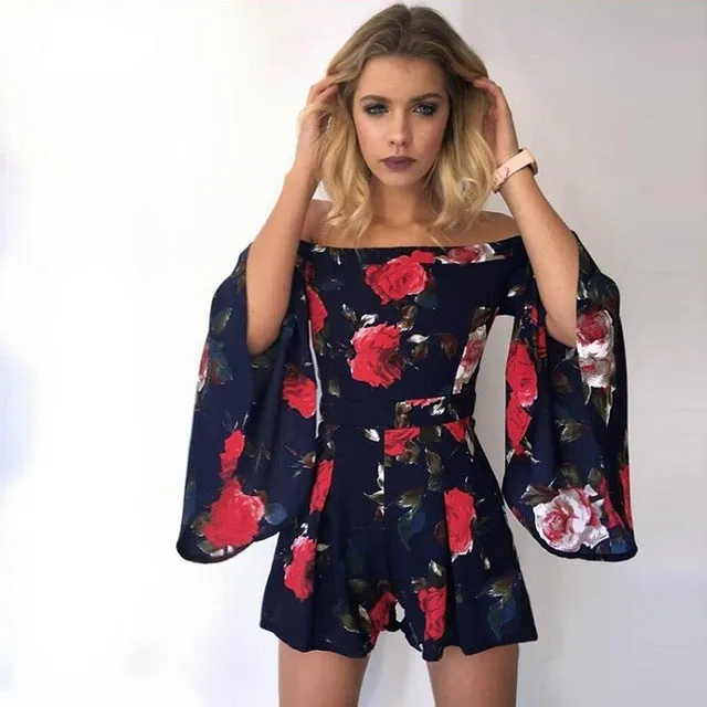 Hailey Floral Print Rompers