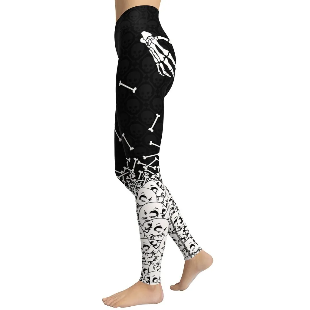 Halloween Hand Print Yoga Leggings