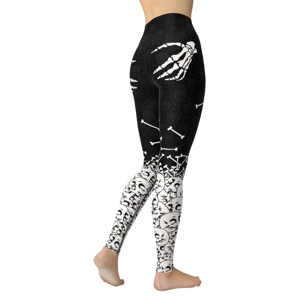 Halloween Hand Print Yoga Leggings