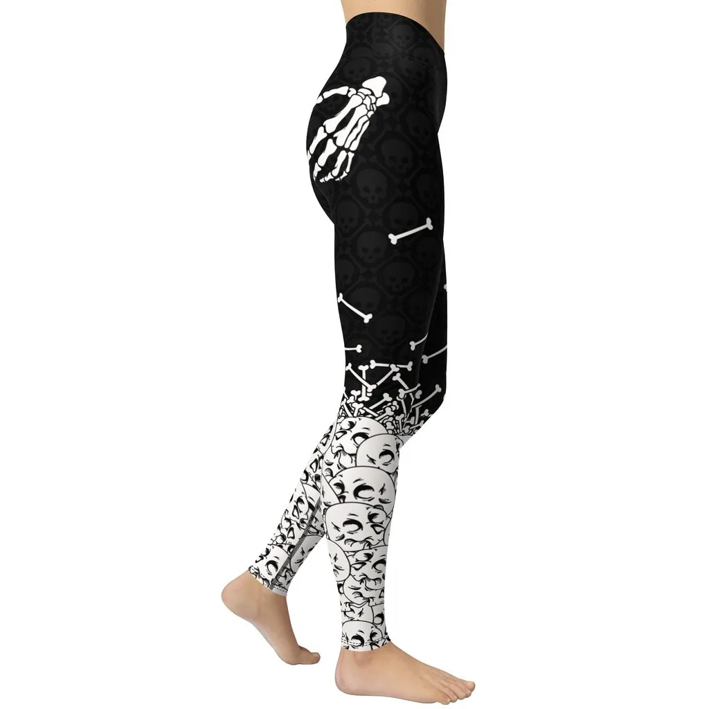 Halloween Hand Print Yoga Leggings